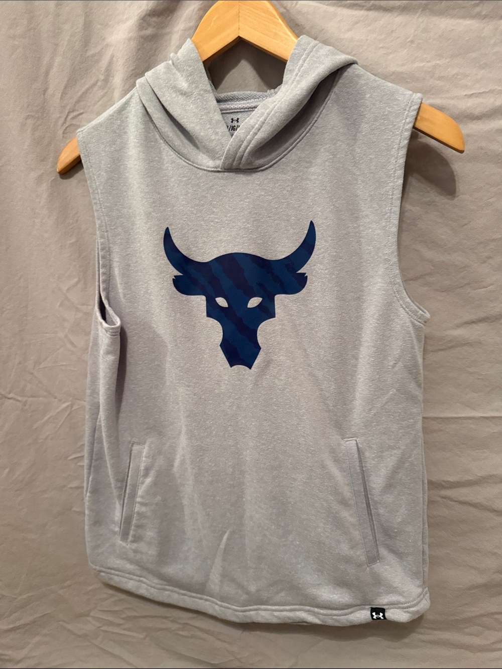 Under Armour Kids Light Gray Sleeveless Hoodie